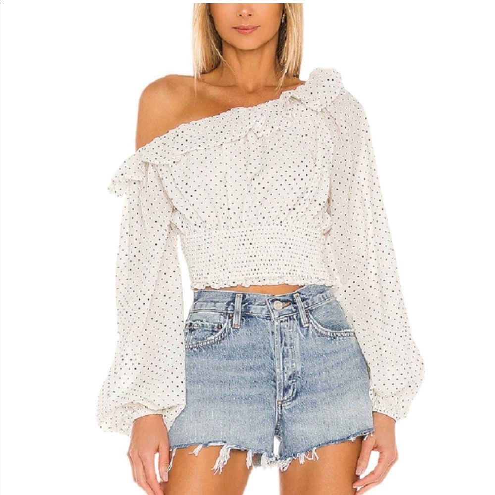 Majorelle Tate Smocked long sleeve polka dot top - only worn twice!!
